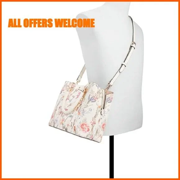 Large Satchel Bag with 3 Compartments, Zipped Pocket, Adjustable Strap